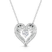 dancing cz angel wings pendant UK DACZP a main