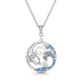 dreamy dolphin freshwater pearl pendant UK DDFPP a main