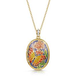 butterfly in flight enamelled locket UK BIFEL a main