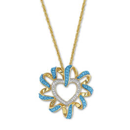 heart swirl birthstone pendant UK HSBP c three