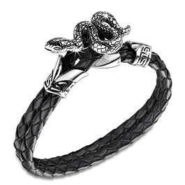 mens leather snake bracelet UK MLSB2 a main