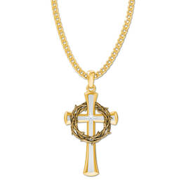 crown of thorns diamond cross pendant UK CTDCP3 a main