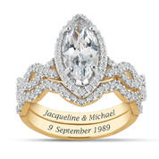 personalised marquise bridal set UK PMBRS a main