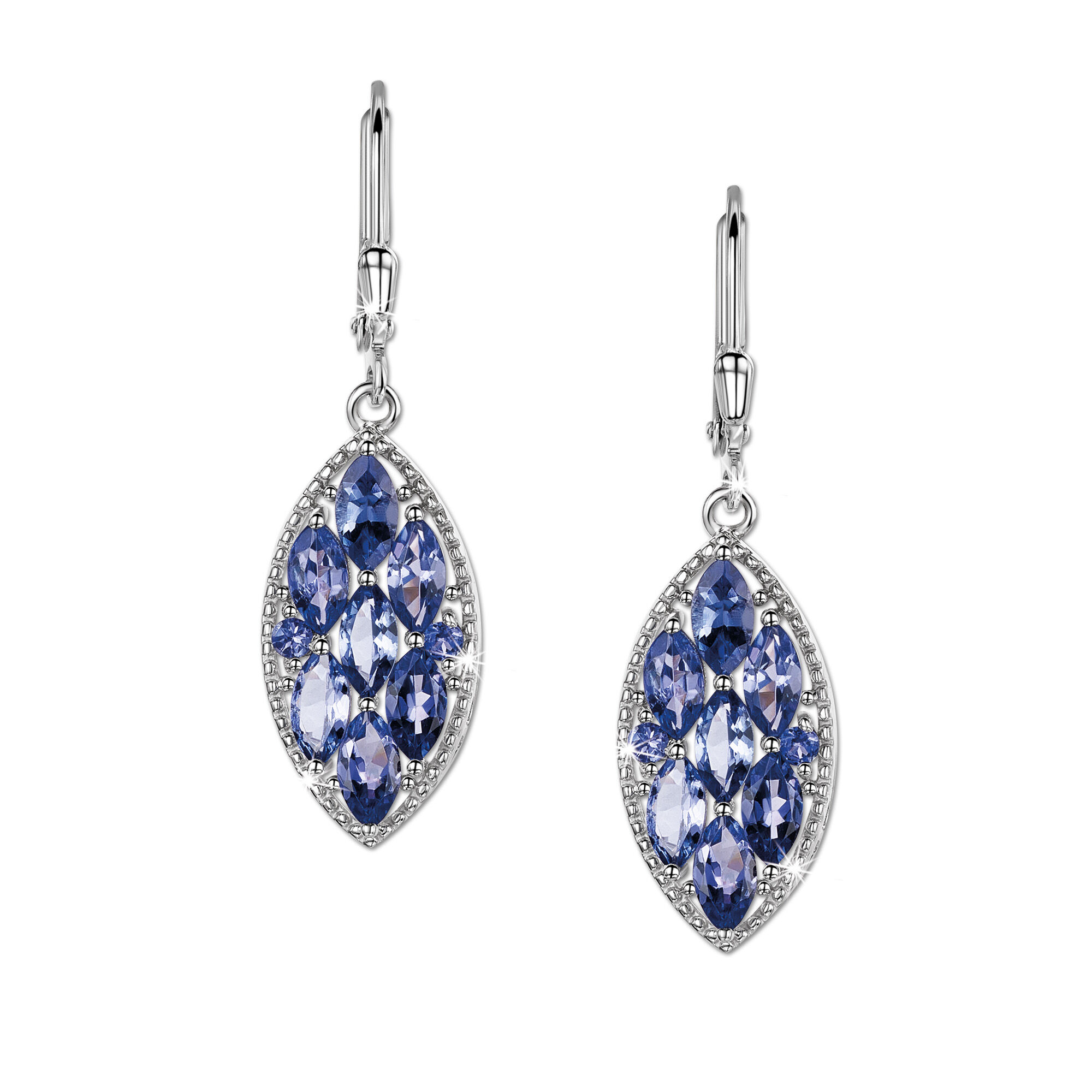 Silver tanzanite earrings clearance
