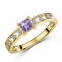 9ct gold diamond amethyst chevron ring UK GDACR a main