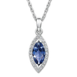 eye of tanzanite diamond silver pendant UK ETDP2 a main