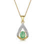 zambia emerald diamond 14ct gold pendant UK ZEDGP a main