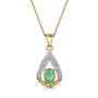 zambia emerald diamond 14ct gold pendant UK ZEDGP a main