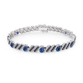 Personalized Black Diamond and Birthstone Bracelet 10776 0019 i september