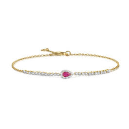 scarlet ruby teardrop 9ct gold bracelet UK RTGB b two