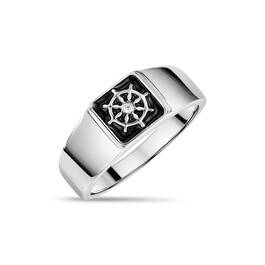 NAUTICAL DIAMOND SILVER RING UK MNAUR a main