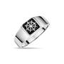 NAUTICAL DIAMOND SILVER RING UK MNAUR a main