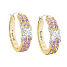 birthstone diamond kiss personalised ear UK BDKPE f six