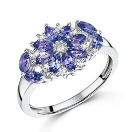 starburst tanzanite topaz silver ring UK STTSR a main