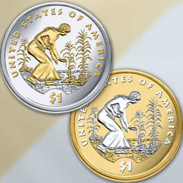 the platinum gold highlighted sacagawea  UK NPG d four