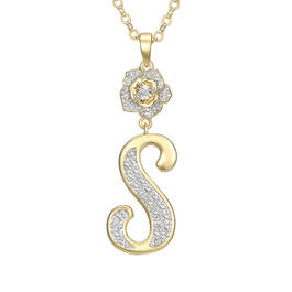 Diamond Rose Initial Pendant 12023 0016 q pendant