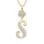 Diamond Rose Initial Pendant with Free Matching Earrings, Diamond Rose Initial Pendant 12023 0016 q pendant