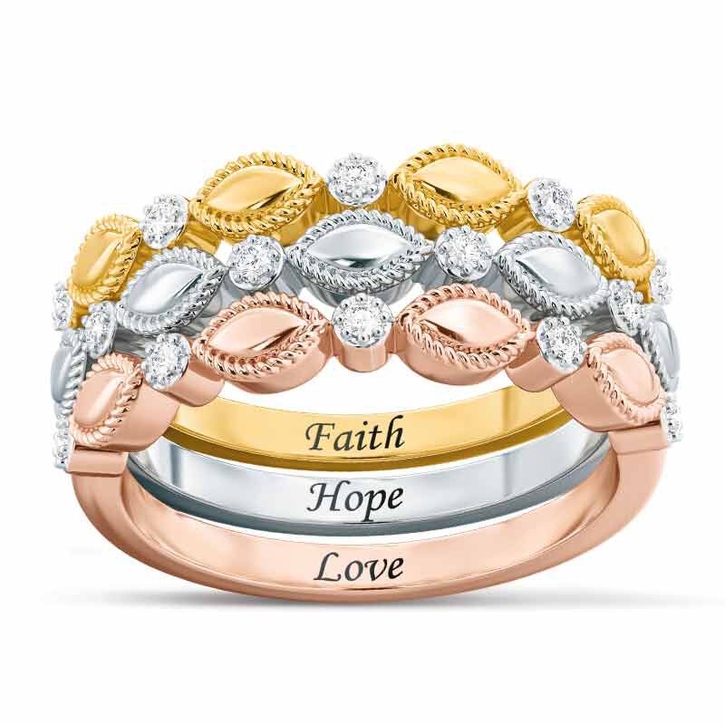 Faith hope on sale love stackable rings