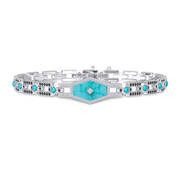 Western Wonder Diamond Turquoise Bracelet 10576 0011 a main