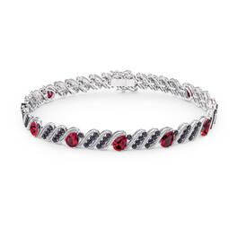 Personalized Black Diamond and Birthstone Bracelet 10776 0019 a main
