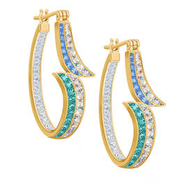 Sparkling Waves Hoop Earrings 12011 0085 a main
