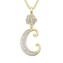 Diamond Rose Initial Pendant 12023 0016 d pendant