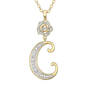 Diamond Rose Initial Pendant with Free Matching Earrings, Diamond Rose Initial Pendant 12023 0016 d pendant