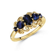 neptune blue sapphire 9ct gold ring UK NEPGR a main
