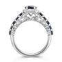 deep blue sapphire and diamond silver ring UK DBSR b two