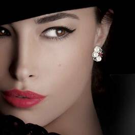 Pearls of Perfection Ruby  Diamond Earrings 4975 001 1 3