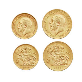 george v gold sovereign and half sovereign UK G5SHA a main
