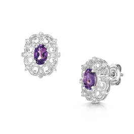 ornate royal amethyst earrings UK ORAE a main