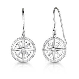 lifes compass cz earrings UK LICOE a main