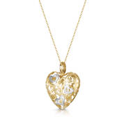 gleaming 9ct gold love heart pendant UK GGLHP b two