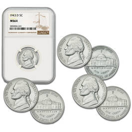 complete choice uncirculated world war 2 silver nickel WSN b Slab