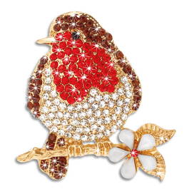 crystal robin brooch UK CROBR2 a main