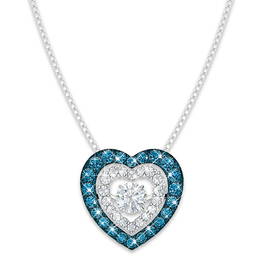 blue diamond fluttering heart pendant UK BDFHP a main
