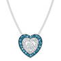 blue diamond fluttering heart pendant UK BDFHP a main