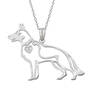 german shepherd diamond in the ruff silver pendant UK GSDSP a main