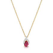 9ct ruby teardrop pendant UK GRUP a main