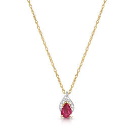 9ct ruby teardrop pendant UK GRUP a main