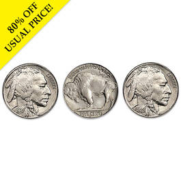 buffalo nickel set UK CCABA c three