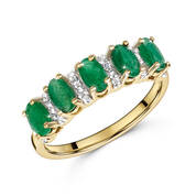evergreen emeralds 9ct gold diamond ring UK EVEGR a main