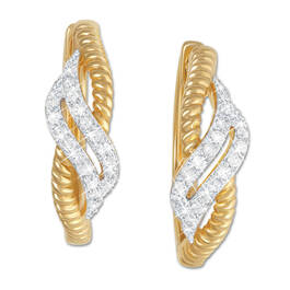 waves of elegance diamond hoop earrings UK WEDHE a main