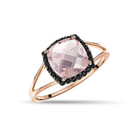 ROSE QUARTZ ROMANCE RING UK GOTHR a main