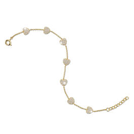 golden hearts cz bracelet UK GHCZB a main