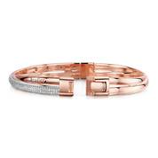 Rose Gold Diamond Kiss Personalised Bangle UK RGSKB2 b two