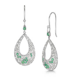 emerald and 100 diamond teardrop earrings UK EMDTE a main
