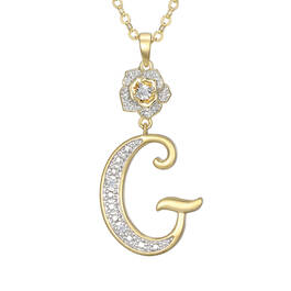 Diamond Rose Initial Pendant 12023 0016 h pendant