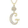 Diamond Rose Initial Pendant with Free Matching Earrings, Diamond Rose Initial Pendant 12023 0016 h pendant